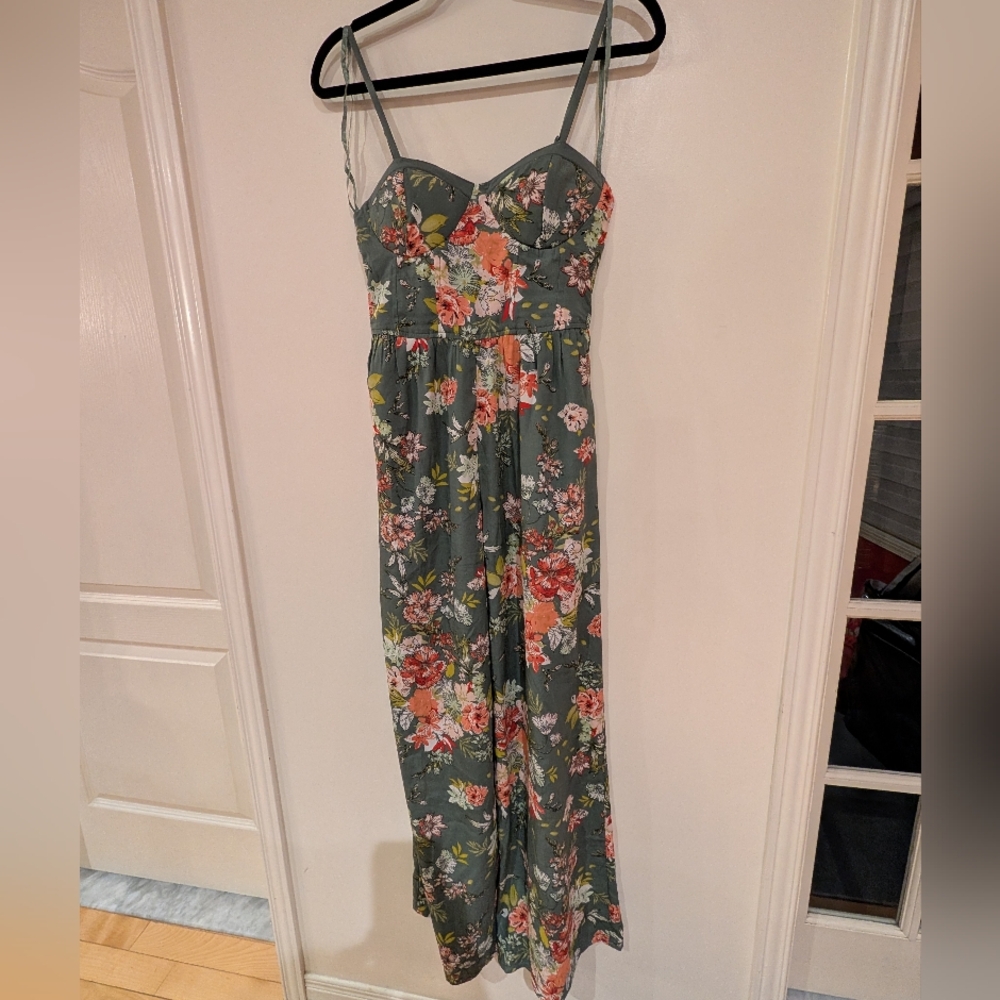 Floral Elegance Green Jumpsuit